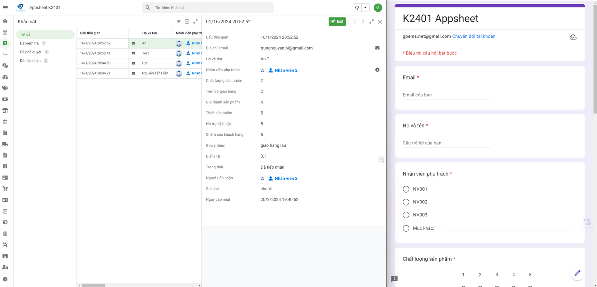 ỨNG DỤNG APPSHEET SỐ HÓA QUY TRÌNH QUẢN LÝ DOANH NGHIỆP | GPEMS